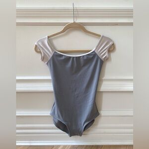 Yumiko “Wendy” Nylon leotard Dark Grey/Light Grey Silver - Medium